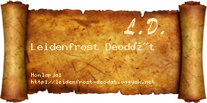 Leidenfrost Deodát névjegykártya